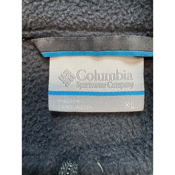 Columbia Mens Full-Zip Fleece Jacket XL Black & Gray - Picture 2 of 11
